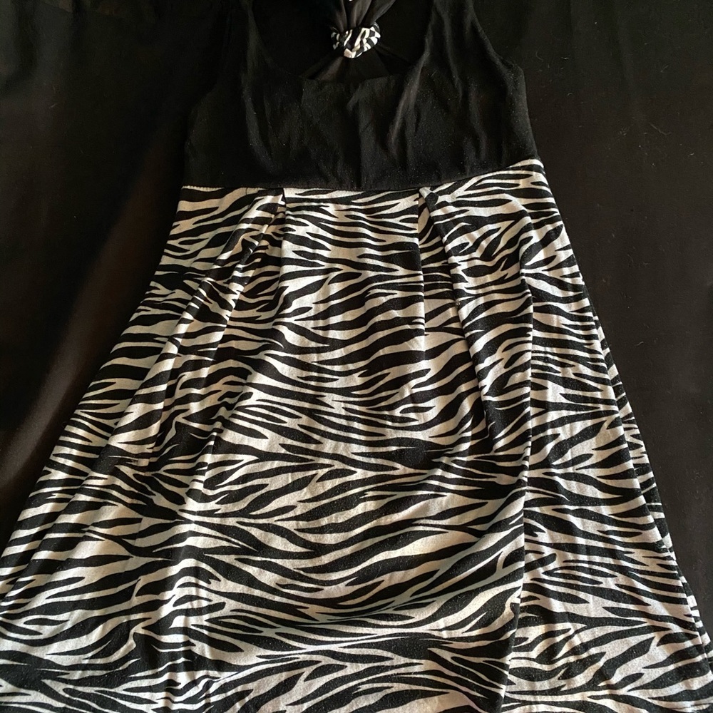 Black zebra print summer dress